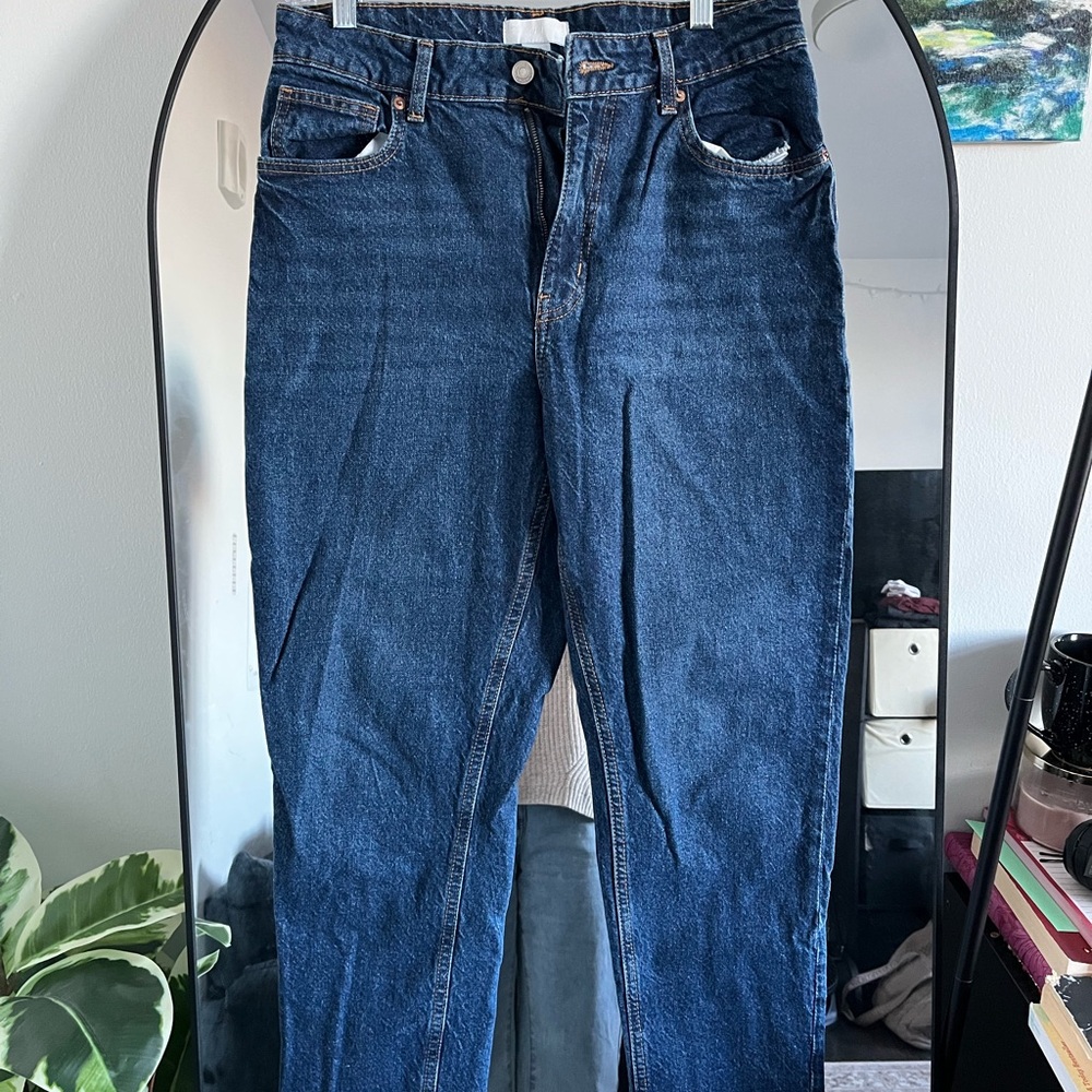 H&M Dark Blue Straight Leg Jeans